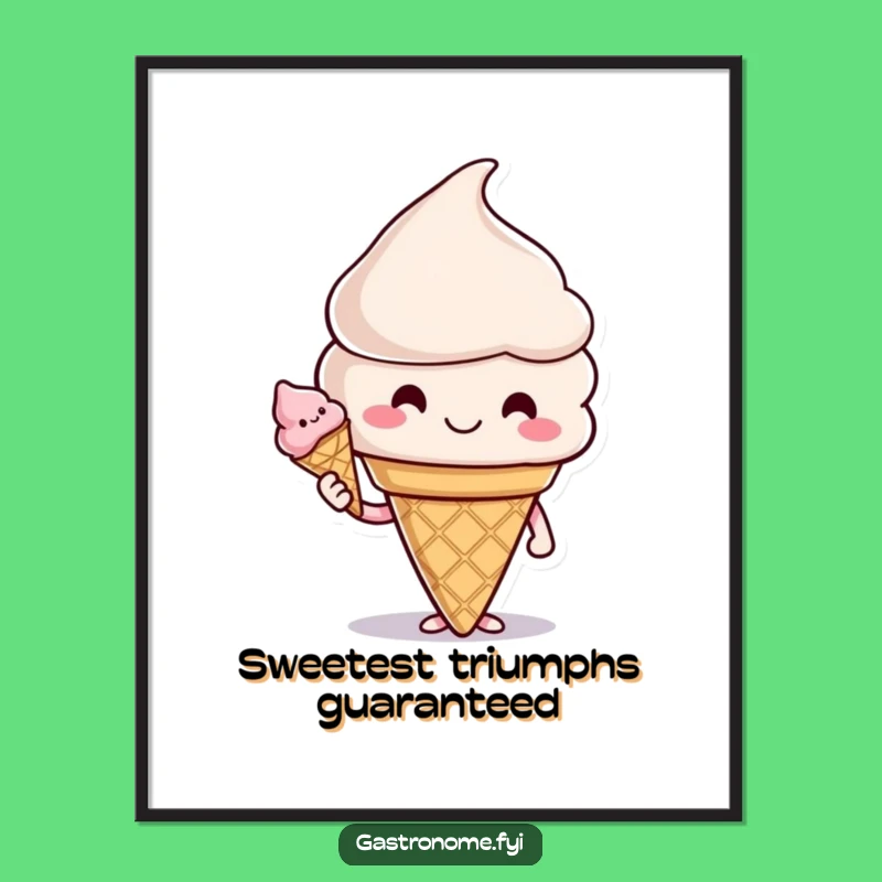 Free Printable Wall Art: Ice Cream Cone - Sweet & Funny Downloadable Decor!