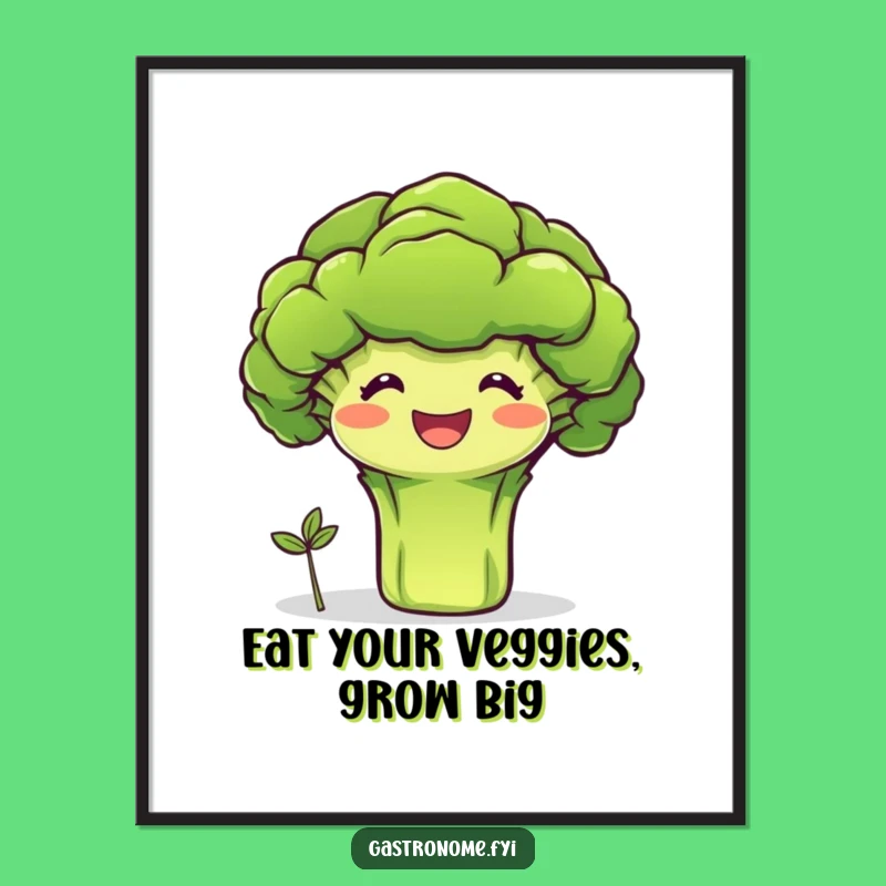 Funny Free Printable Wall Art: Broccoli Sprout Wholesome Growth Decor Downloadable