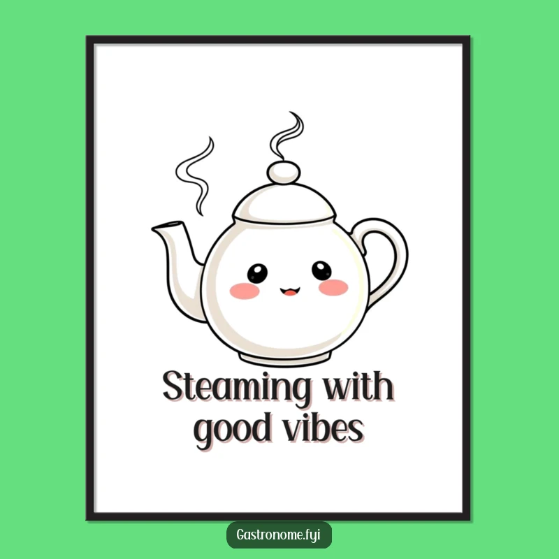 Funny Free Printable Wall Art: Curious Teapot Character Whimsical Downloadable Decor