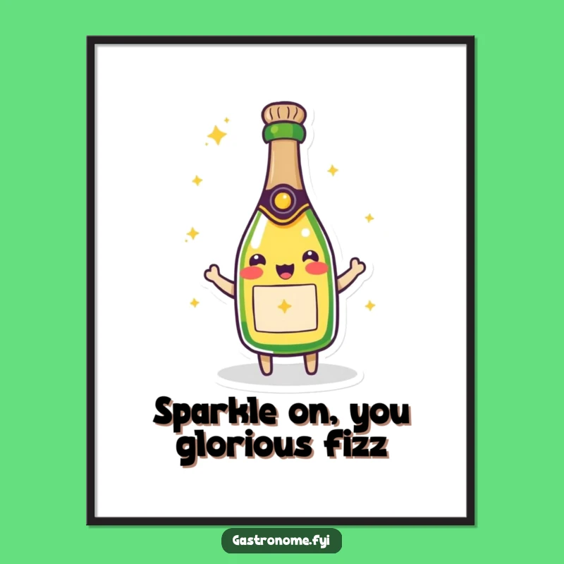Funny Free Printable Wall Art: Sparkling Champagne Quirky Downloadable Decor