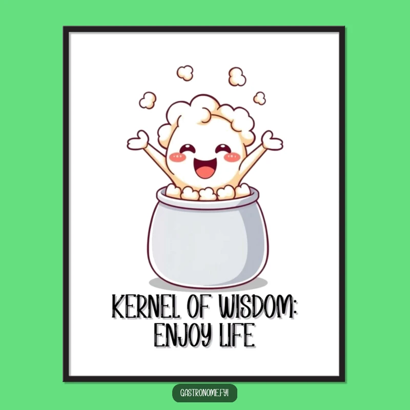 Free Printable Wall Art: Giggling Popcorn Art, Funny Downloadable Decor Gift