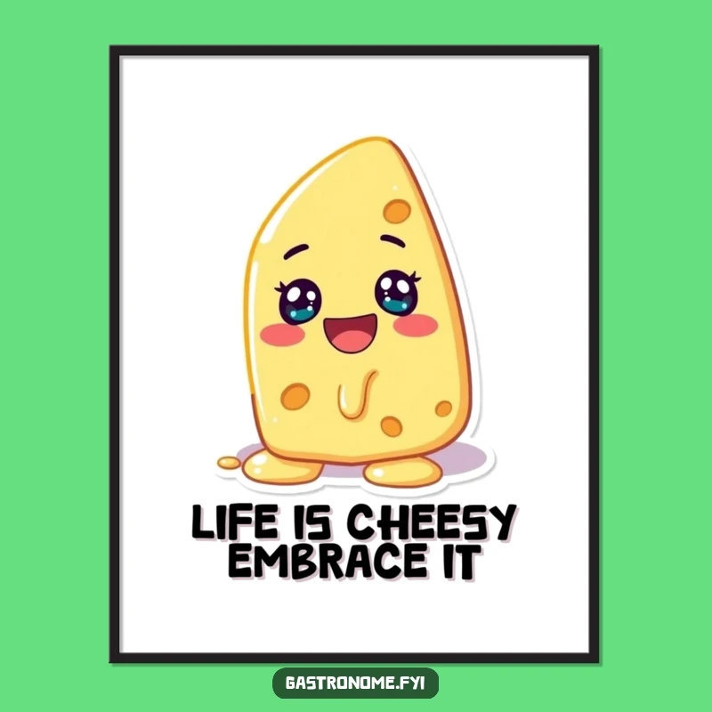 Free Printable Wall Art: Funny Melting Cheese Poster, Hilarious DIY Home Decor
