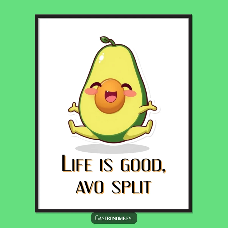 Funny Free Printable Wall Art: Avocado Split - Quirky Downloadable Decor!