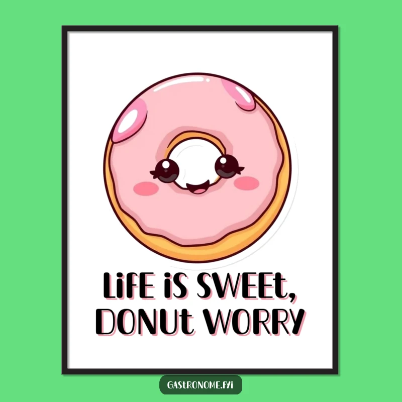 Free Printable Funny Art: Joyful Donut with Wiggling Eyes Downloadable Decor