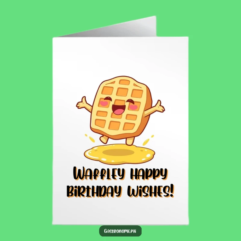 Free Printable Birthday Card: Funny Waffle Leap, Hilarious DIY Downloadable Gift