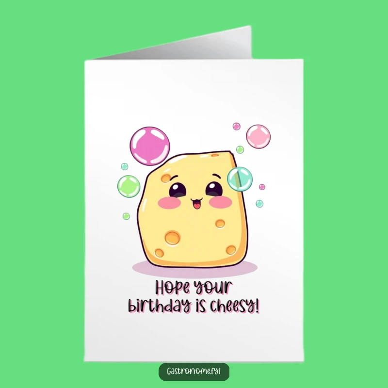 Free Printable Cheese Birthday Card: Rainbow Bubbles, Funny Downloadable Gift