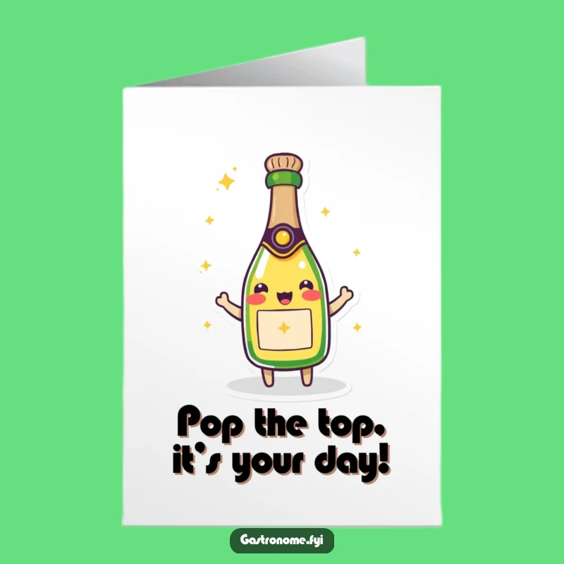 Free Printable Birthday Card: Sparkling Champagne Funny Downloadable Greeting