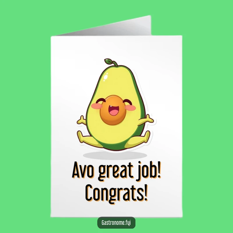 Free Printable Congrats Card: Avocado Split - Celebrate Flexibility!