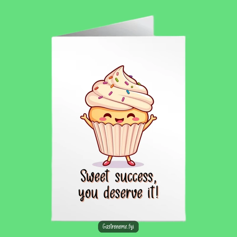 Free Printable Congrats Card: Dancing Cupcake Celebration, Funny Downloadable Gift