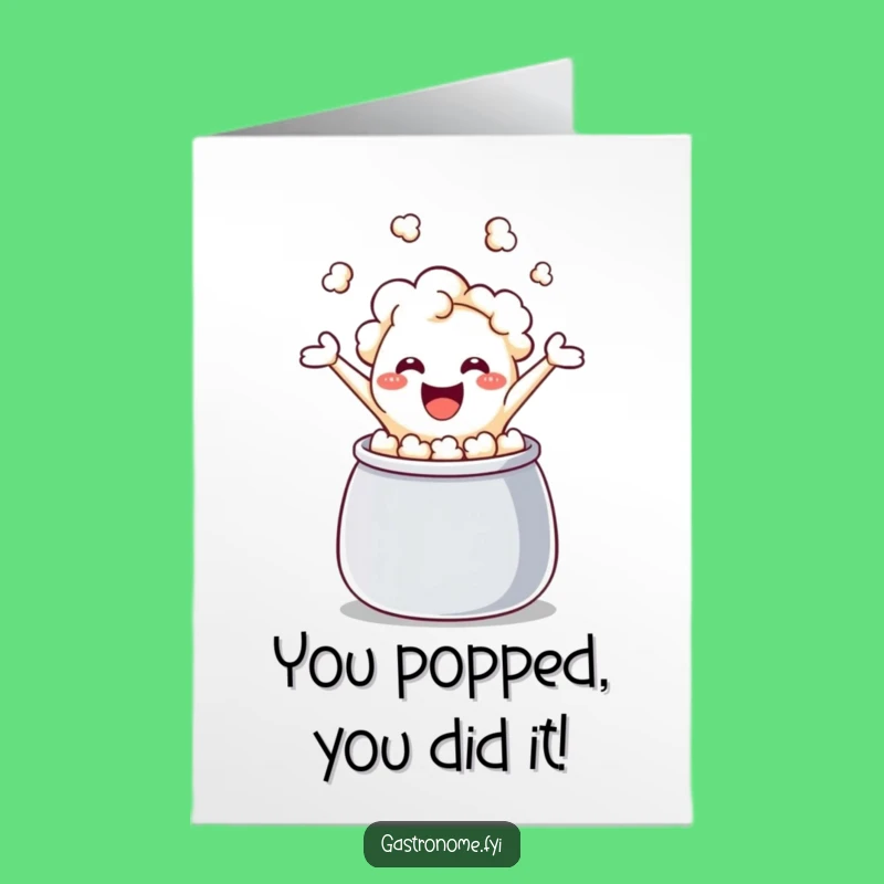Free Printable Congrats Card: Giggling Popcorn Explosion, Funny Downloadable Gift