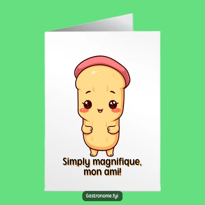 Free Printable Congrats Card: Proud Baguette Beret Funny Downloadable Greeting