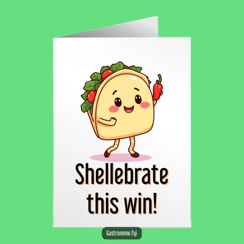 Free Printable Congrats Card: Funny Taco Dance, Spicy Win, Downloadable Celebration