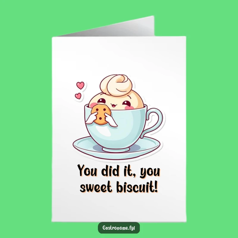 Free Printable Congrats Card: Teacup Biscuit Funny Downloadable Greeting