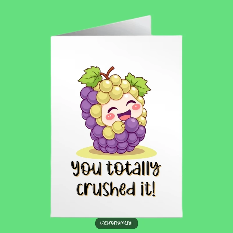 Free Printable Congrats Card: Giggles Grape Rolls Downhill Funny Celebration Card