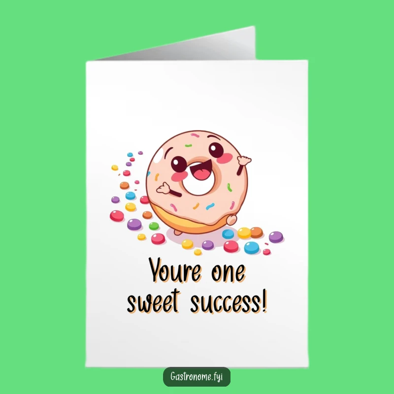 Free Printable Congrats Card: Donut Candy Roll Celebration Downloadable Sweet Message