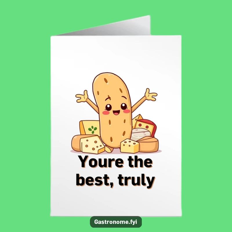 Free Printable Congrats Card: Baguette Cheese Gourmet Celebration Downloadable