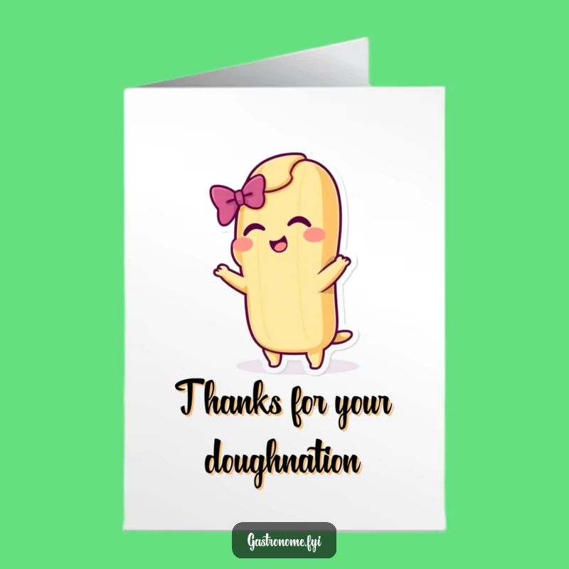 Free Printable Thank You Card: Funny Baguette Bow Downloadable Gratitude!