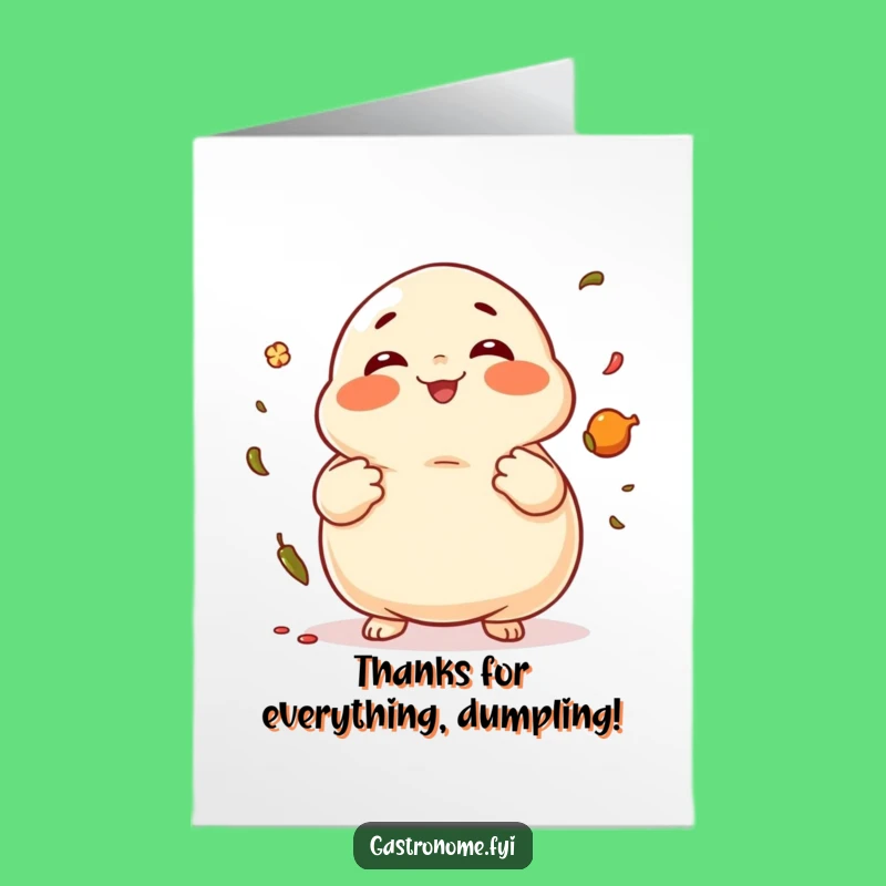 Free Printable Thank You Card: Giggling Dumpling's Spice Thanks Funny Downloadable Note!