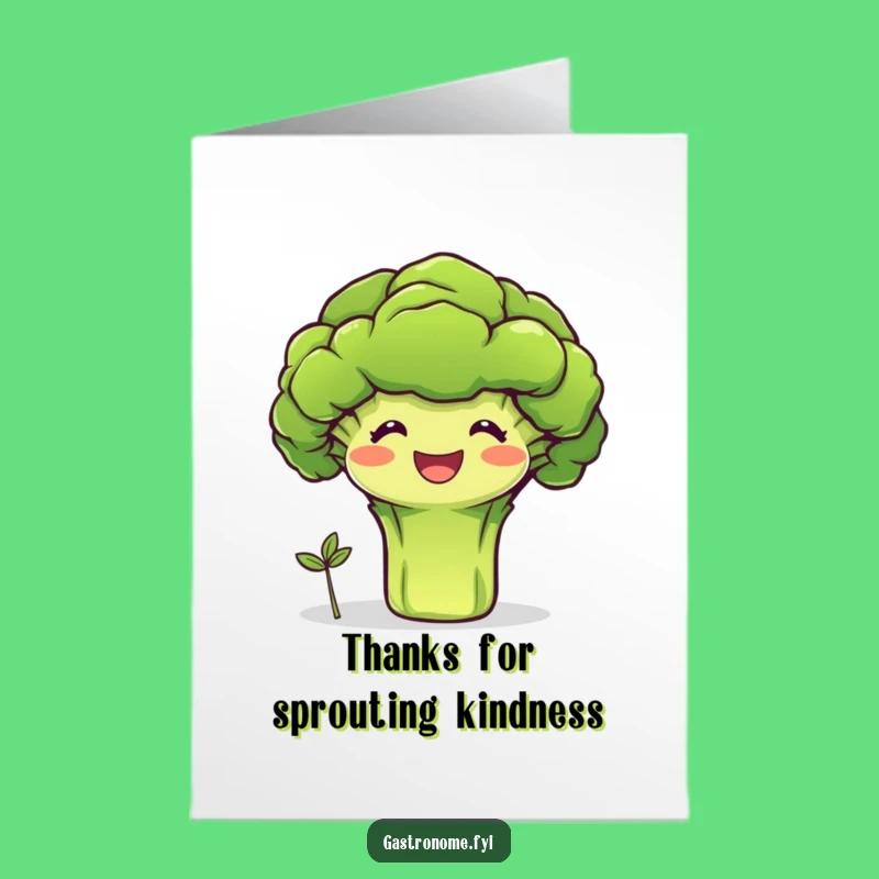 Free Printable Thank You Card: Grateful Broccoli & Sprout Appreciation Downloadable