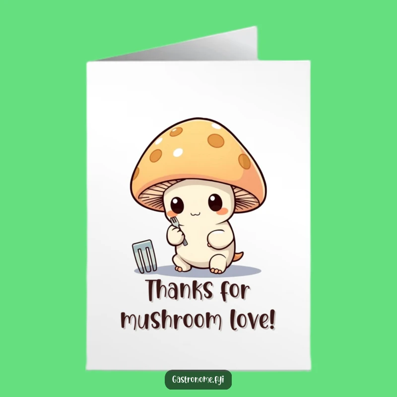 Free Printable Thank You Card: Mushroom's Polished Fork - Gratitude Downloadable!