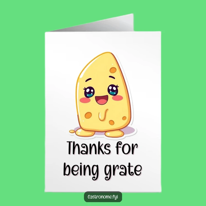 Free Printable Thank You Card: Amusing Melting Cheese, Ideal DIY Downloadable Gift