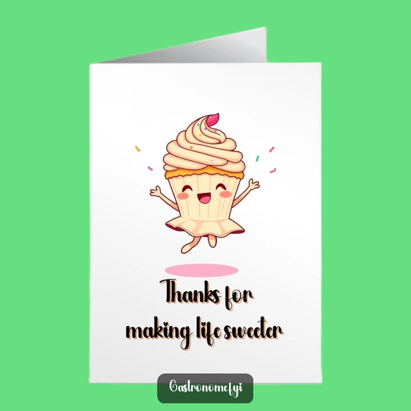 Free Printable Thank You Card: Funny Cupcake Pirouette Downloadable Sweetness!