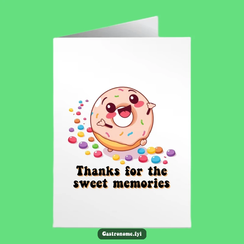 Free Printable Thank You Card: Grateful Donut Candy Trail Sweetness Downloadable