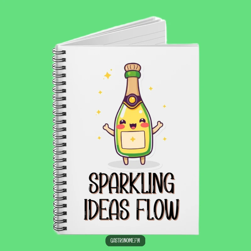 Funny Beaming Champagne Bottle Notebook - Toast Your Ideas