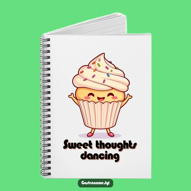Funny Dancing Cupcake Notebook - Jot Down Sweet Ideas!