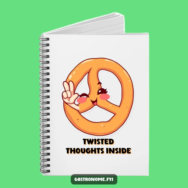 Funny Winking Pretzel Salute Notebook - Jot Down Ideas with a Smile