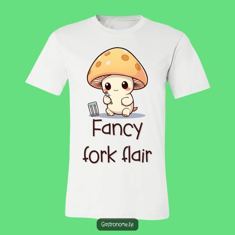 Funny Mushroom Polishing Fork T-Shirt: Whimsical Character, Perfect Funny Gift
