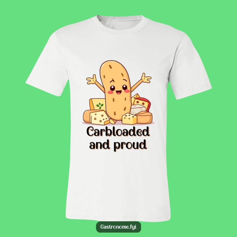 Funny Baguette & Cheese Pride T-Shirt: Gourmet Foodie Fun, Perfect Funny Gift