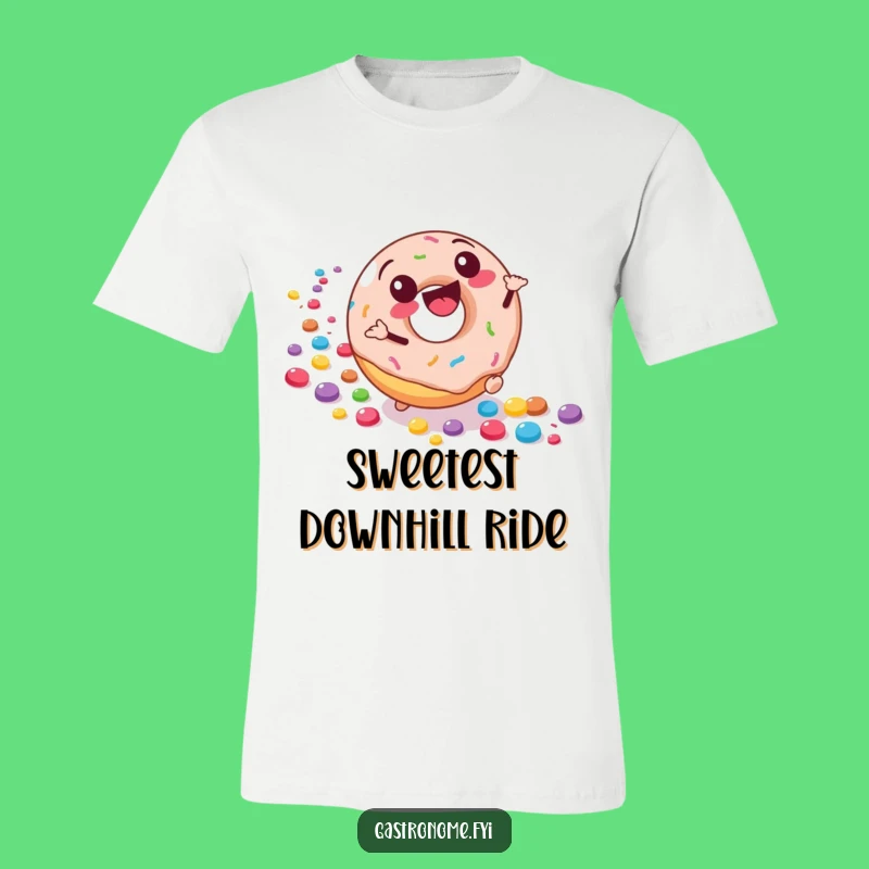 Funny Donut Downhill T-Shirt: Sweet Chaos and Candy Trails, Perfect Funny Gift