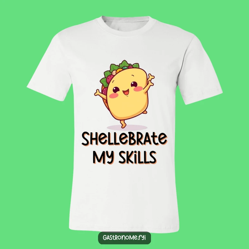 Funny Smiling Taco T-Shirt: Hilarious Mexican Foodie Tee for Cartwheel Fans
