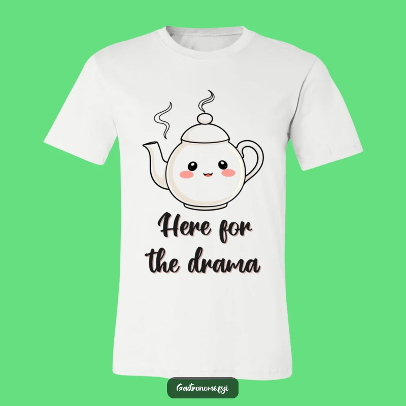 Funny Teapot Character T-Shirt: Embrace Whimsical Steam with this Comfy Cotton Tee