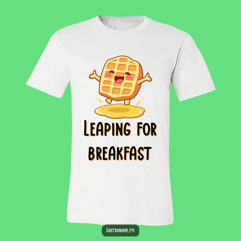 Funny Waffle Leap T-Shirt: Wear Your Breakfast Joy!
