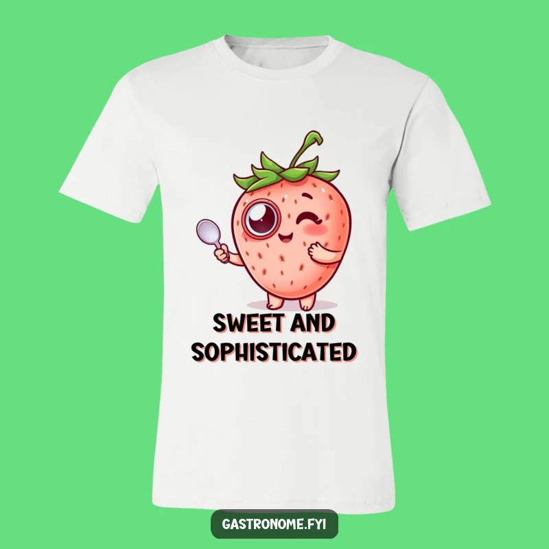 Funny Strawberry Monocle T-Shirt: Dapper Fruit Fashion for Foodies
