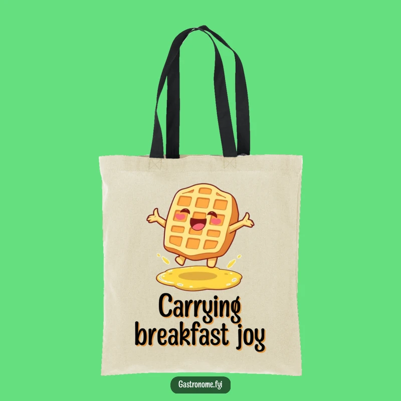 Funny Waffle Leap Tote Bag: Carry Your Breakfast Cheer!