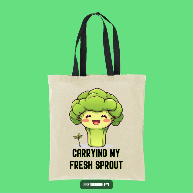 Funny Broccoli Sprout Tote Bag: Carry Your Healthy Humor, Perfect Funny Gift