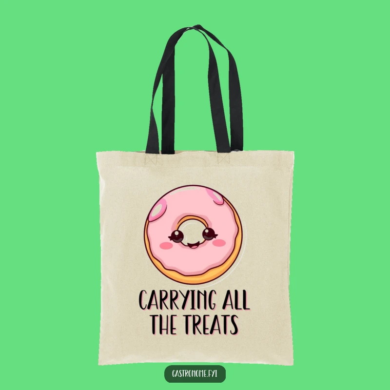 Funny Cheerful Donut Tote Bag: Joyful Treat Accessory for Sweet Lovers