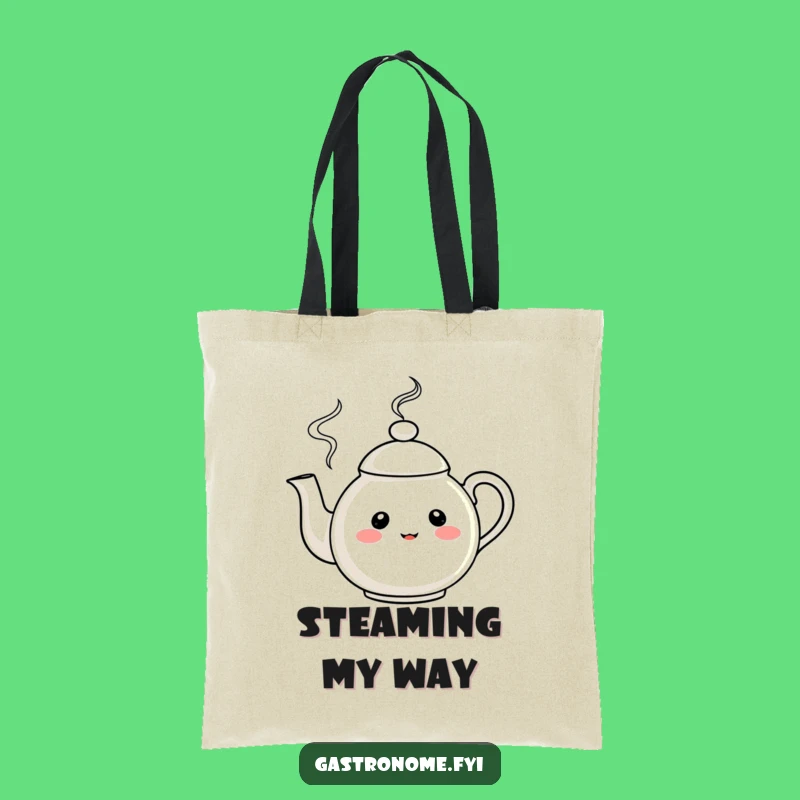 Funny Teapot Character Tote Bag: Carry Your Essentials with Whimsical Steam and Style